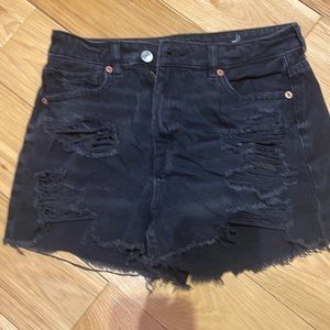 american eagle ripped jean shorts comfort waistband mom shorts